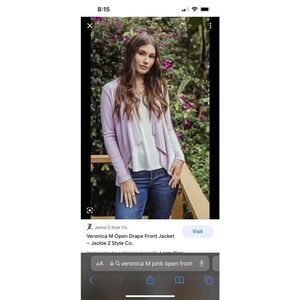 Veronica M Open Drape Front Jacket Blush Pink